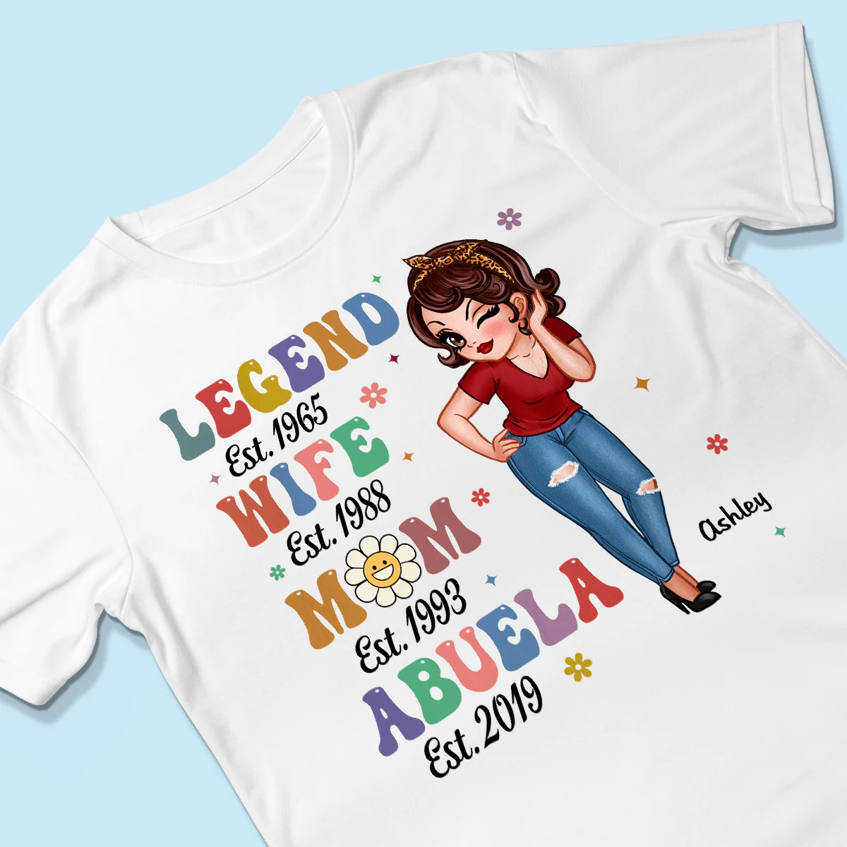 Vintage Legend Wife Mom Grandma Personalized Shirt - Image 3