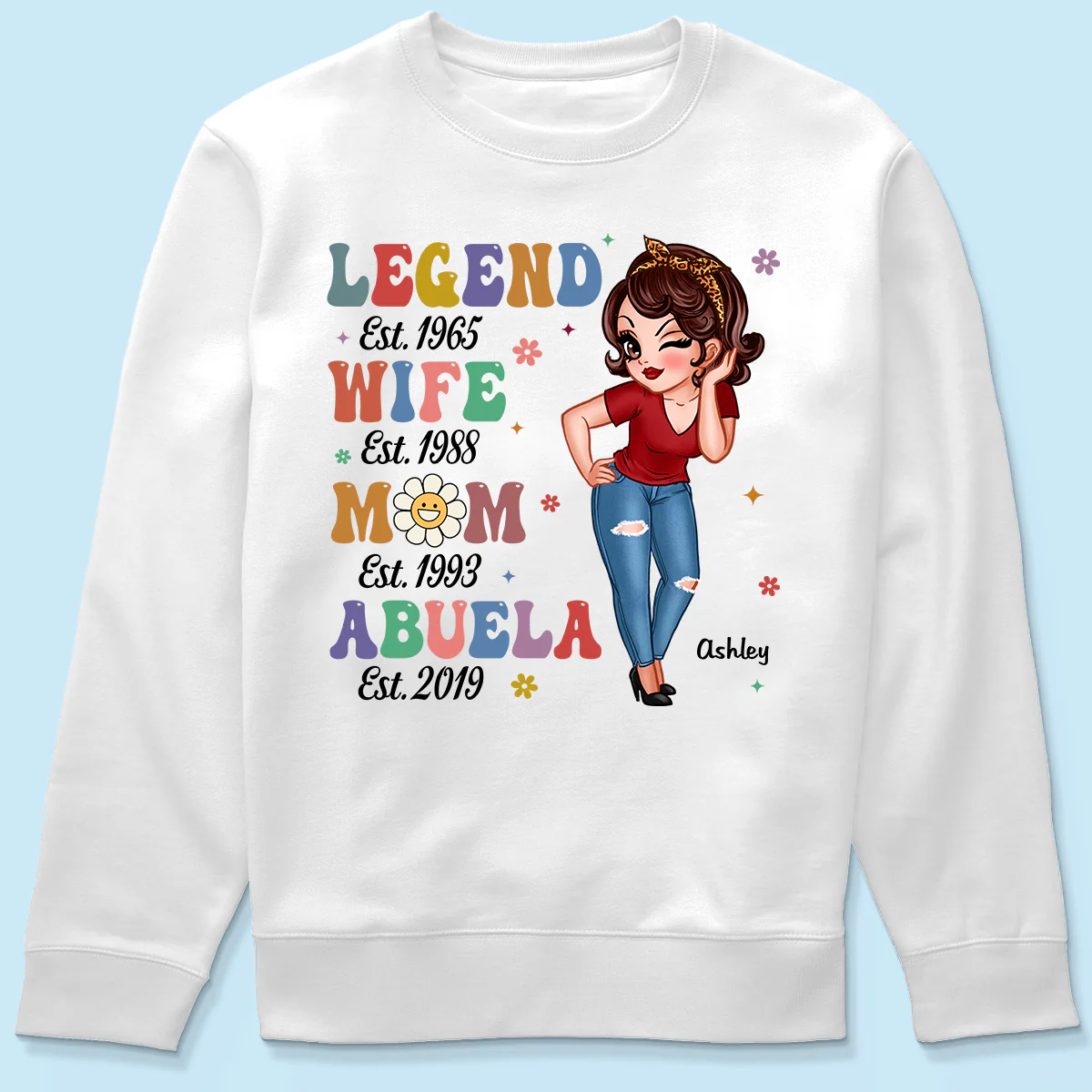 Vintage Legend Wife Mom Grandma Personalized Shirt - Image 6
