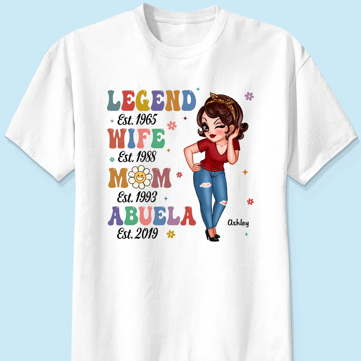 Vintage Legend Wife Mom Grandma Personalized Shirt - Image 7