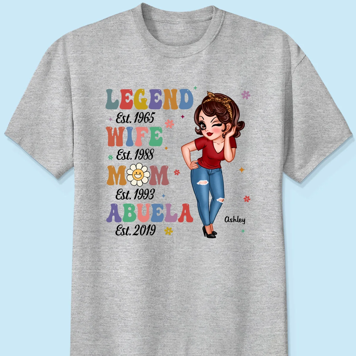Vintage Legend Wife Mom Grandma Personalized Shirt - Image 8