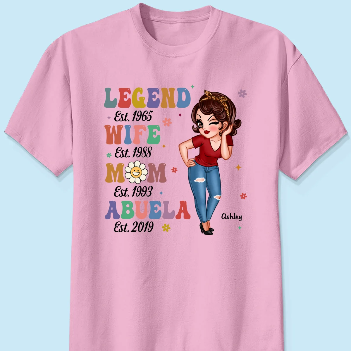 Vintage Legend Wife Mom Grandma Personalized Shirt - Image 9