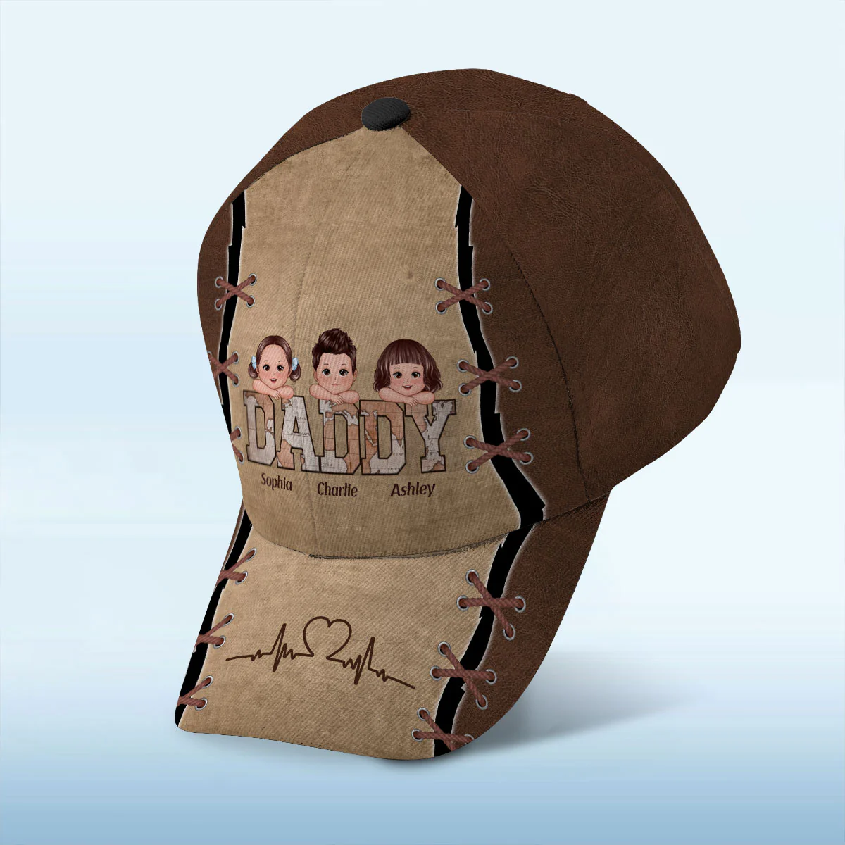 Vintage Map Papa Grandpa Personalized Classic Cap, Gift For Grandpa - Image 6