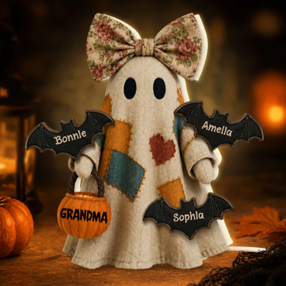 Vintage Patchwork Ghost Grandma - Personalized Light Box - Image 8