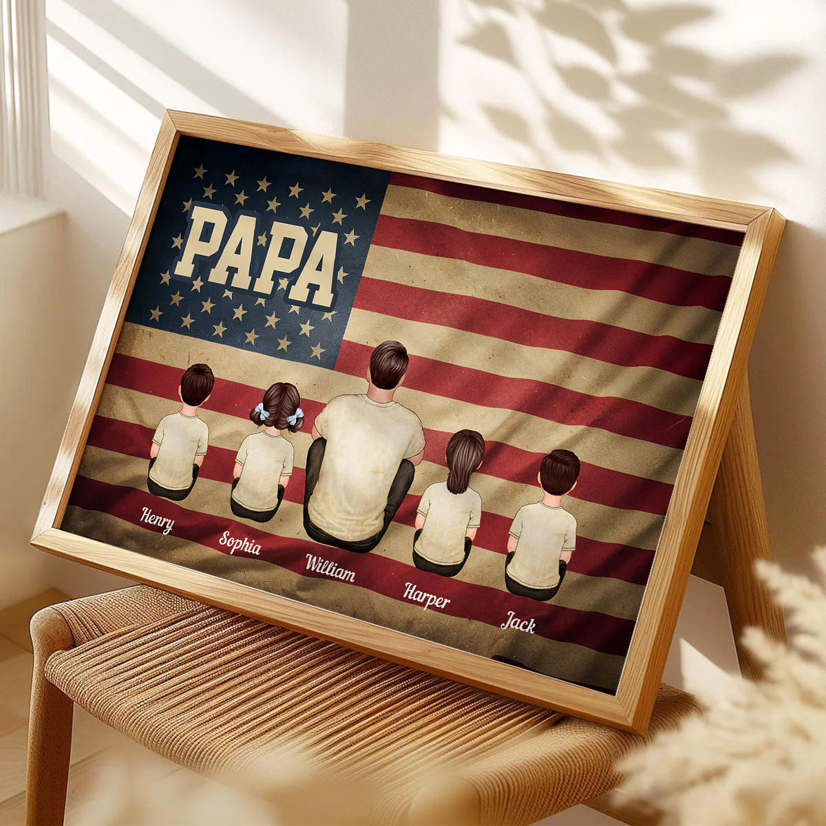 Vintage Retro Nation Flag Family Personalized Poster, Gift For Dad, Mom - Image 4