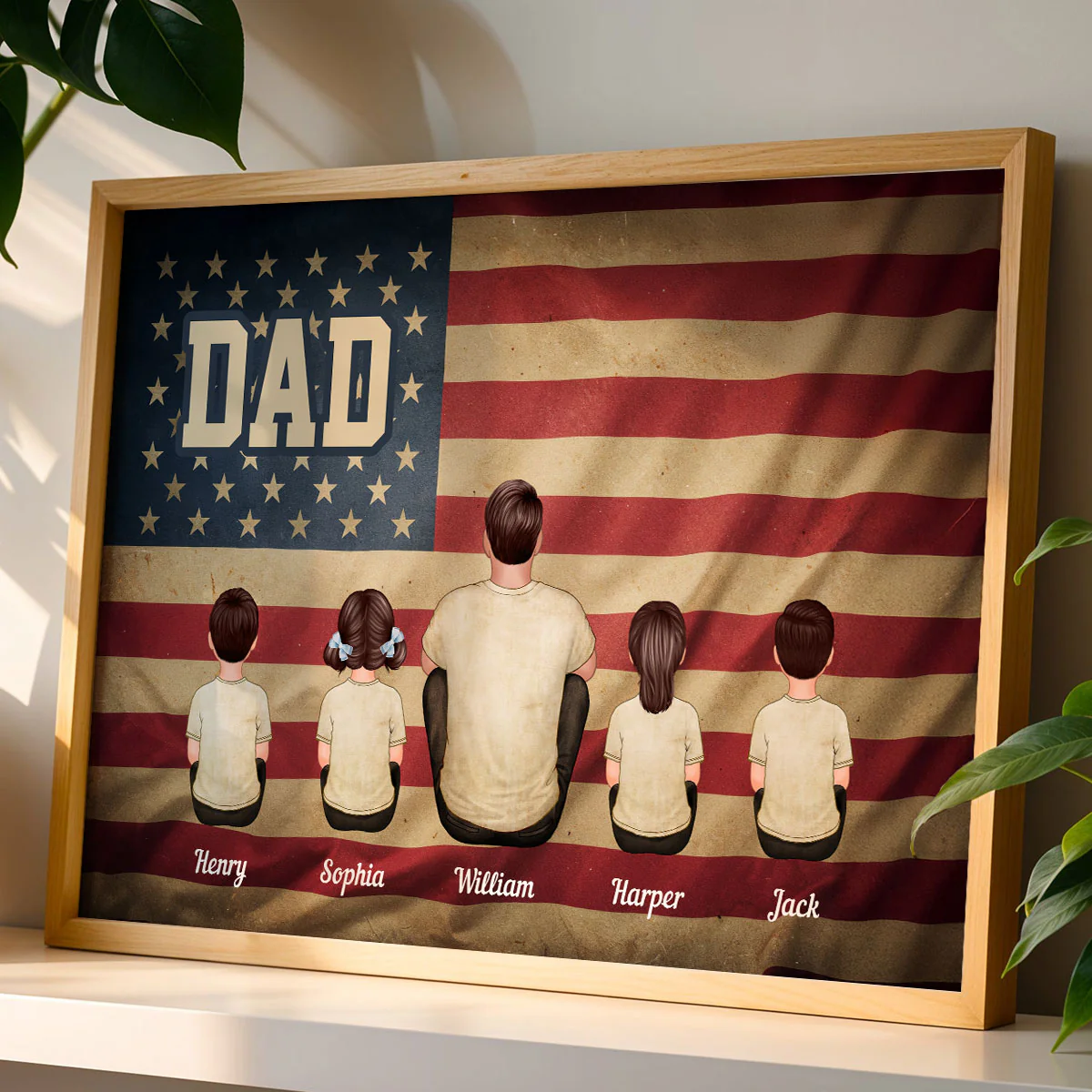 Vintage Retro Nation Flag Family Personalized Poster, Gift For Dad, Mom - Image 7