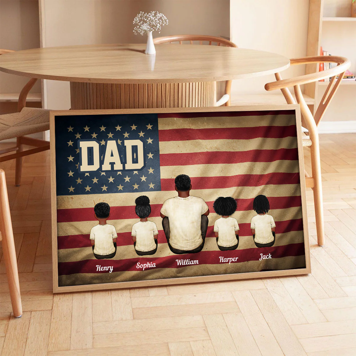 Vintage Retro Nation Flag Family Personalized Poster, Gift For Dad, Mom - Image 9