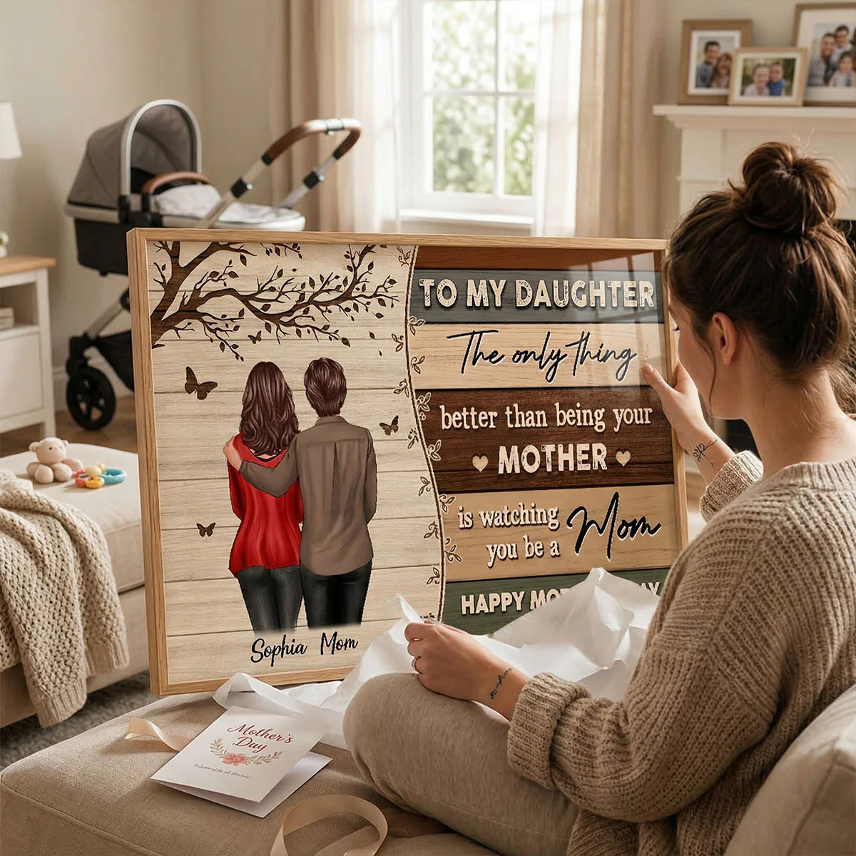 Vintage To My Daughter From Mom Happy Mother's Day - Personalized Poster - Heartfelt Mother's Day Gift For Daughter - Image 2