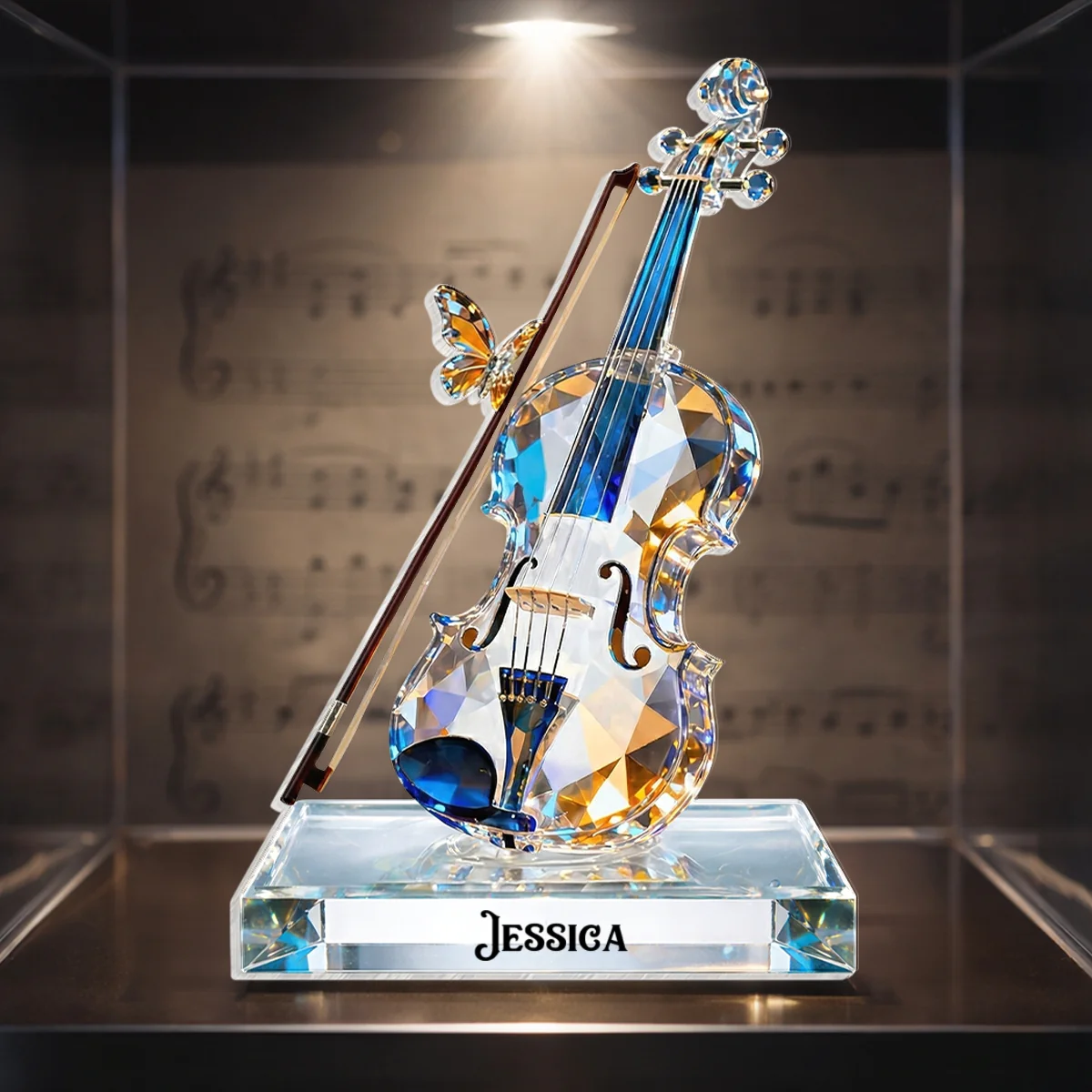 Violin Music Crystal Effect - Personalized Acrylic Block Plaque - Unique Gift For Violinist - Image 8