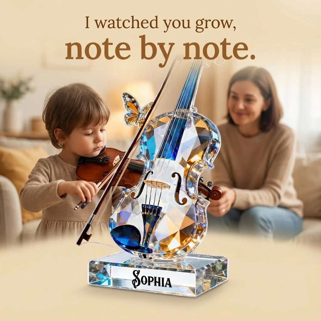 Violin Music Crystal Effect - Personalized Acrylic Ornament - Unique Gift For Violinist - Image 5