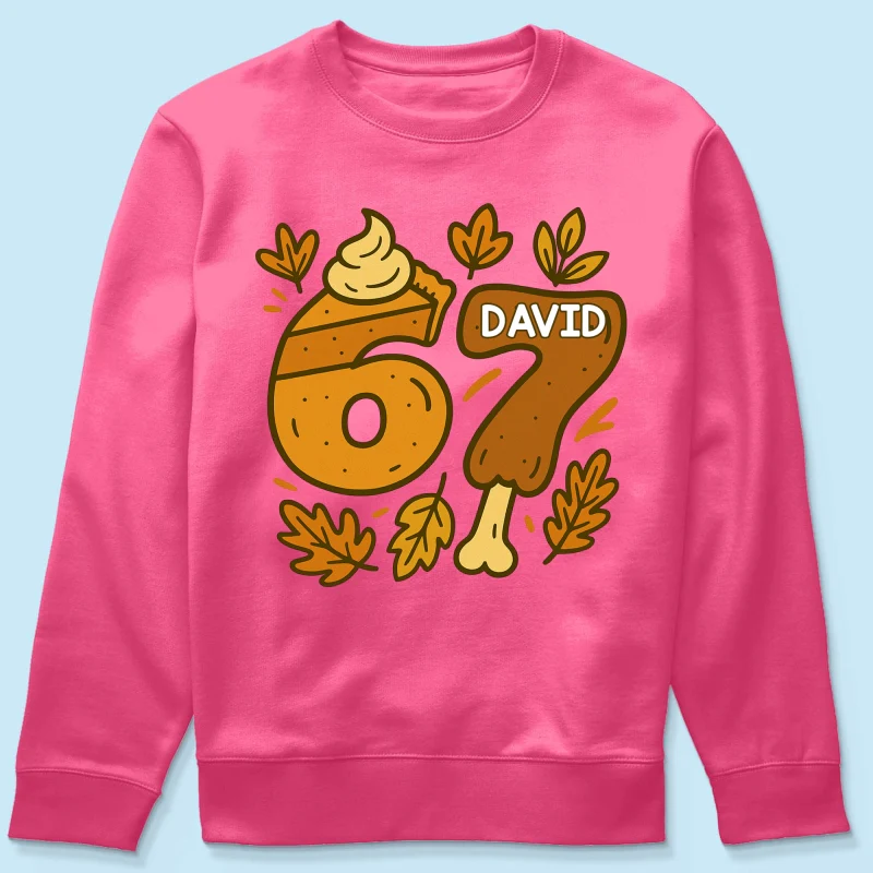 Viral Six Seven 67 Gen Z Funny Teen Slang Thanksgiving - Personalized Shirt - Christmas Gift for Daughter, Son, Grandkids - Image 72