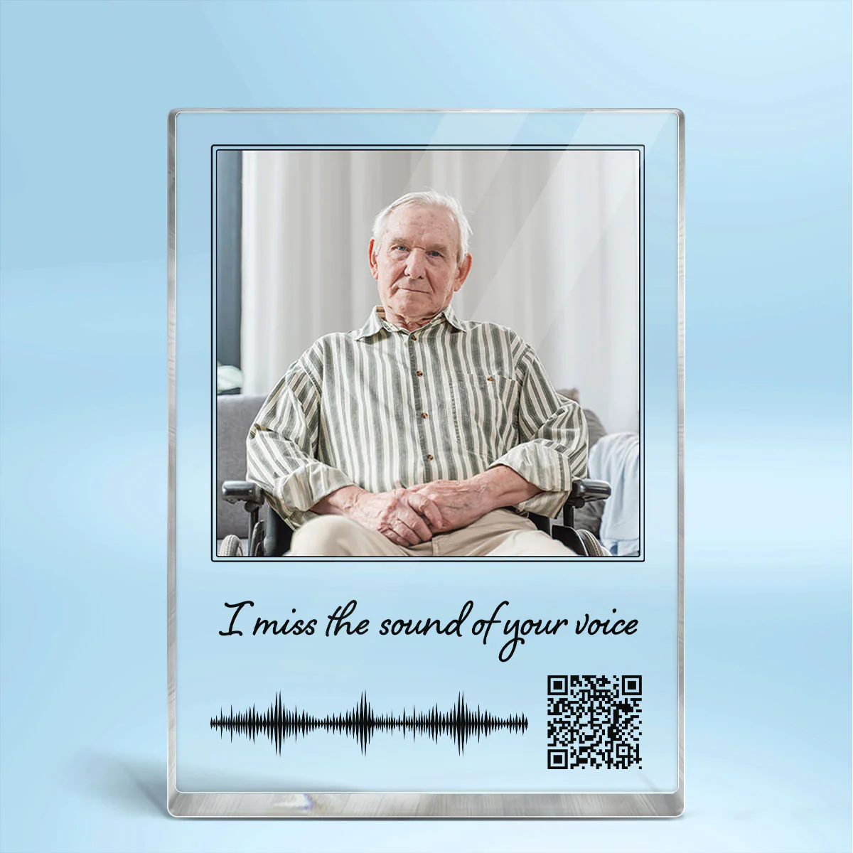 Voicemail Voice Message Scannable QR Code Family Memorial Sympathy Gift Keepsake Personalized Vertical Rectangle Acrylic Block Plaque - Image 2