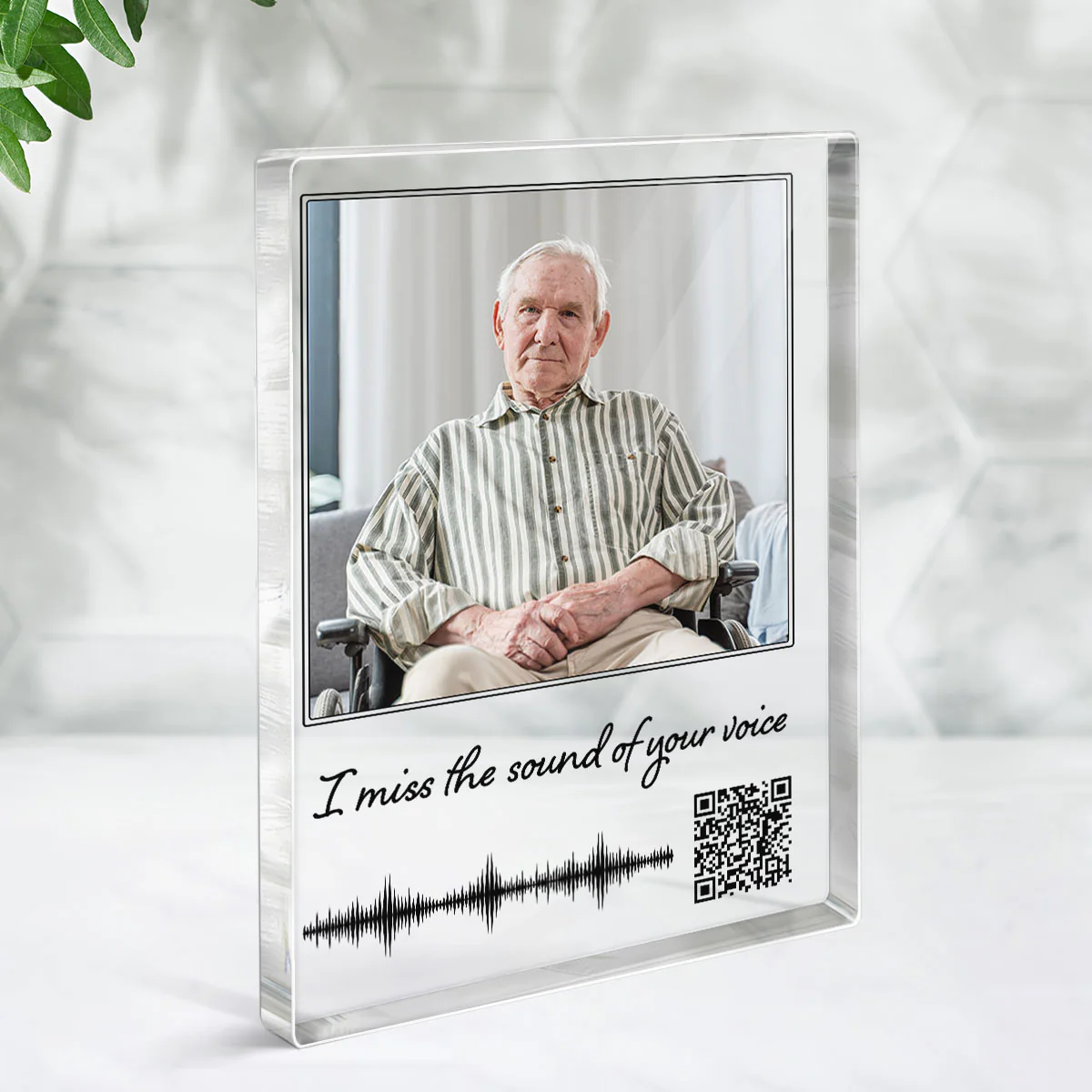 Voicemail Voice Message Scannable QR Code Family Memorial Sympathy Gift Keepsake Personalized Vertical Rectangle Acrylic Block Plaque - Image 3