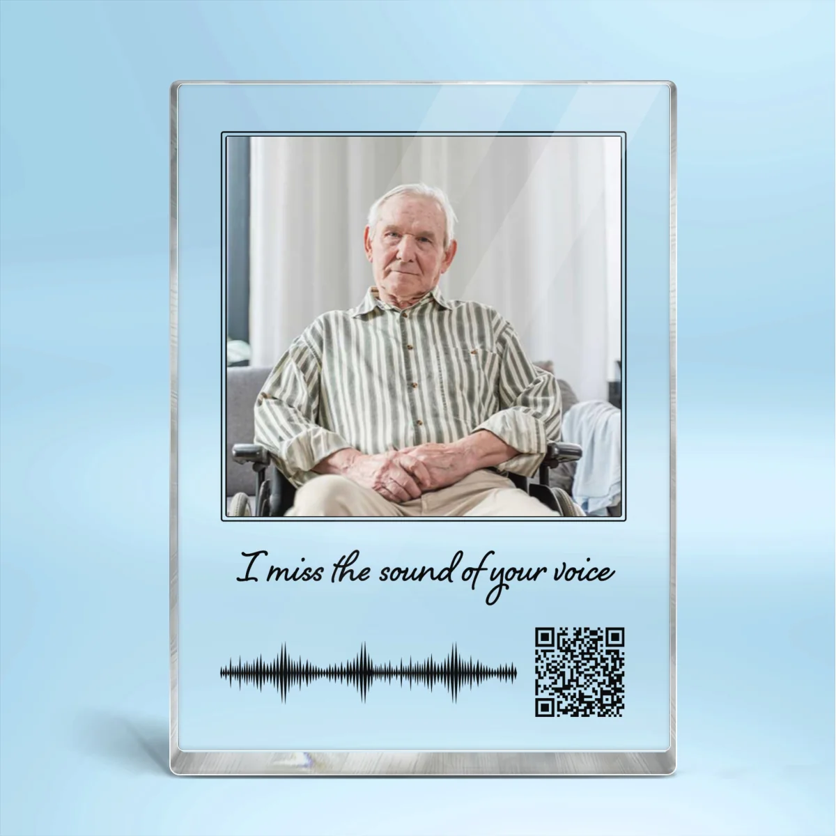 Voicemail Voice Message Scannable QR Code Family Memorial Sympathy Gift Keepsake Personalized Vertical Rectangle Acrylic Block Plaque - Image 4