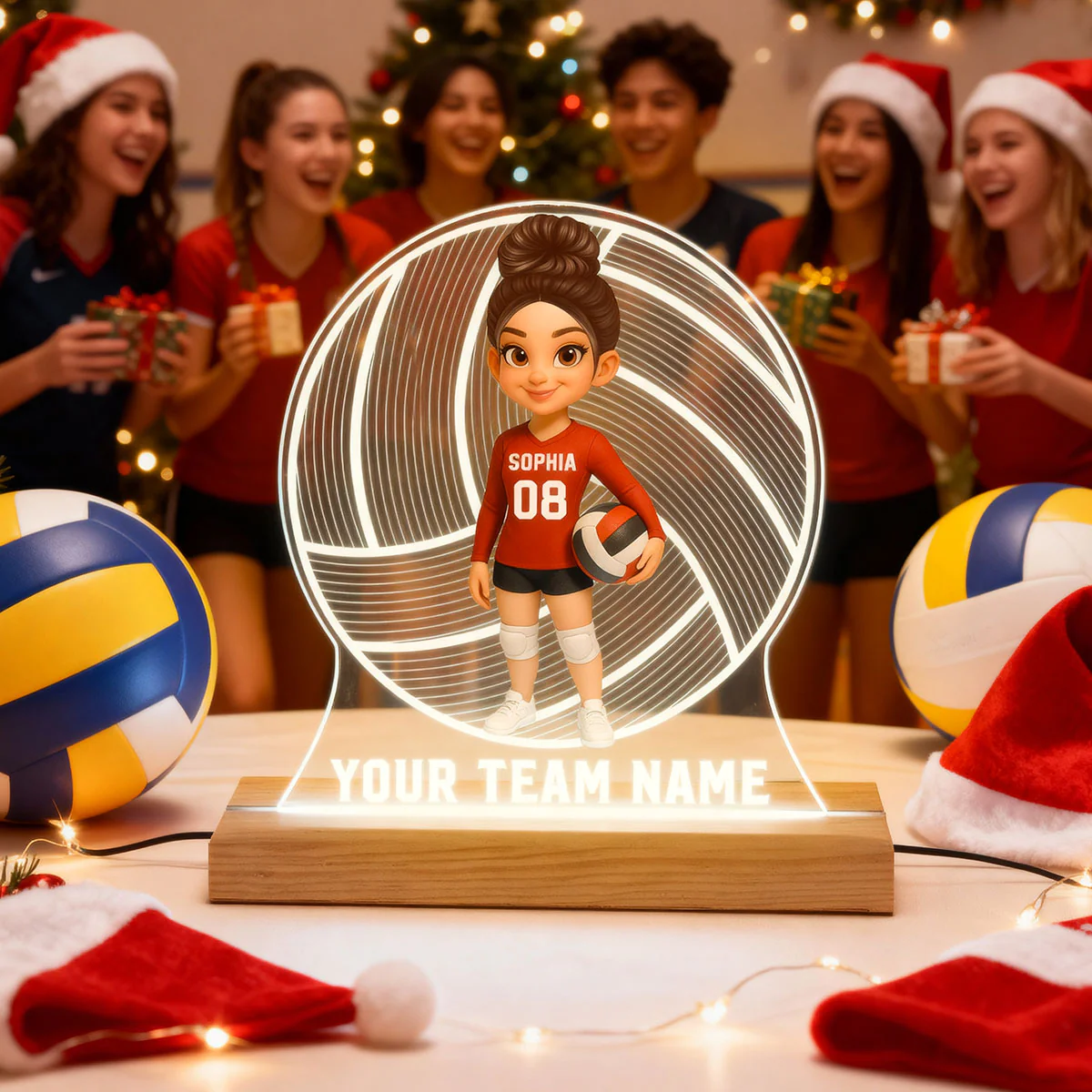 Volleyball 3D Illusion With Name - Personalize LED Night Light - Gift For Granddaughter, Daughter, Volleyball Lover - Image 6