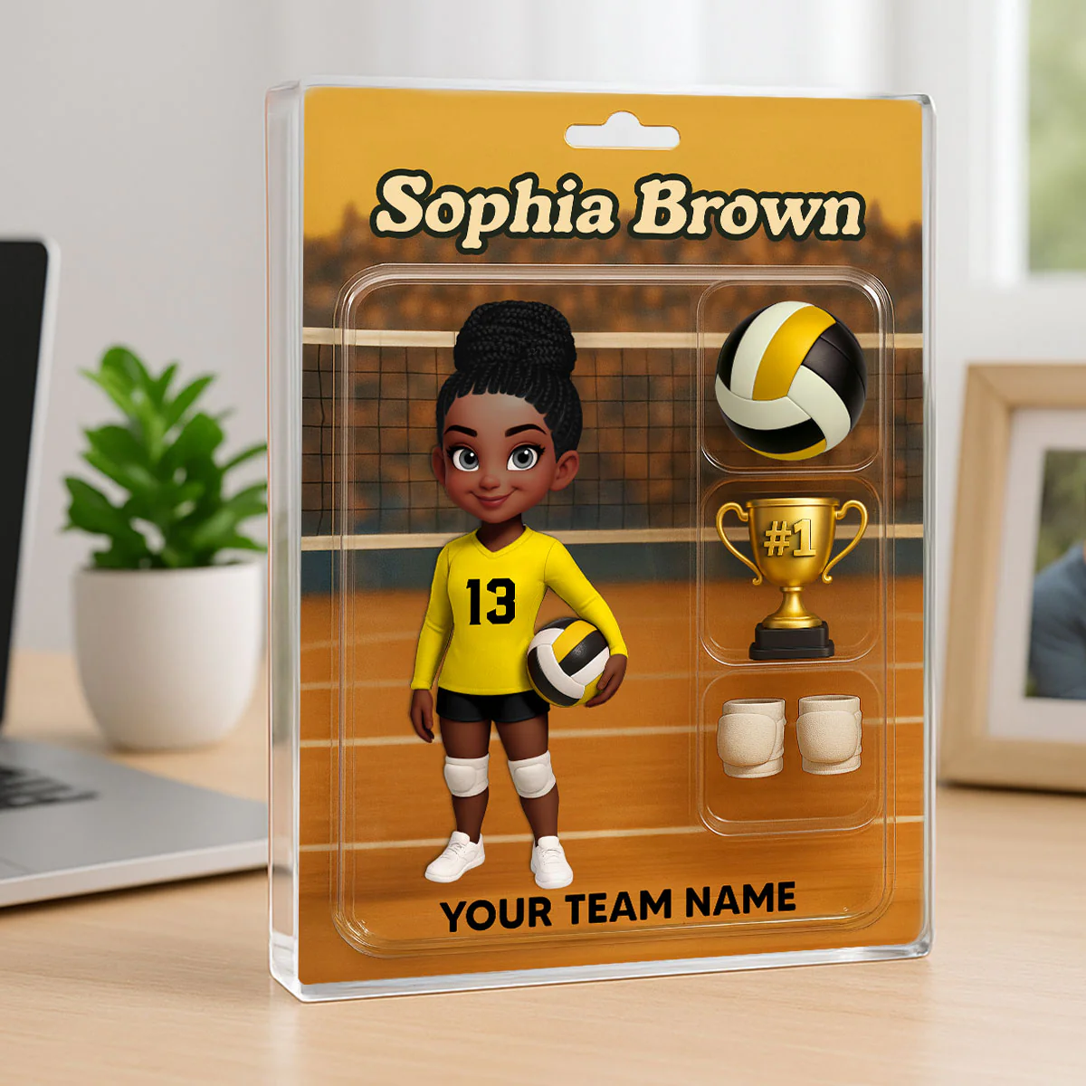 3D Effect Volleyball Player Custom Figure Style - Personalized Acrylic Block Plaque - Christmas Gift For Volleyball Players - Image 3