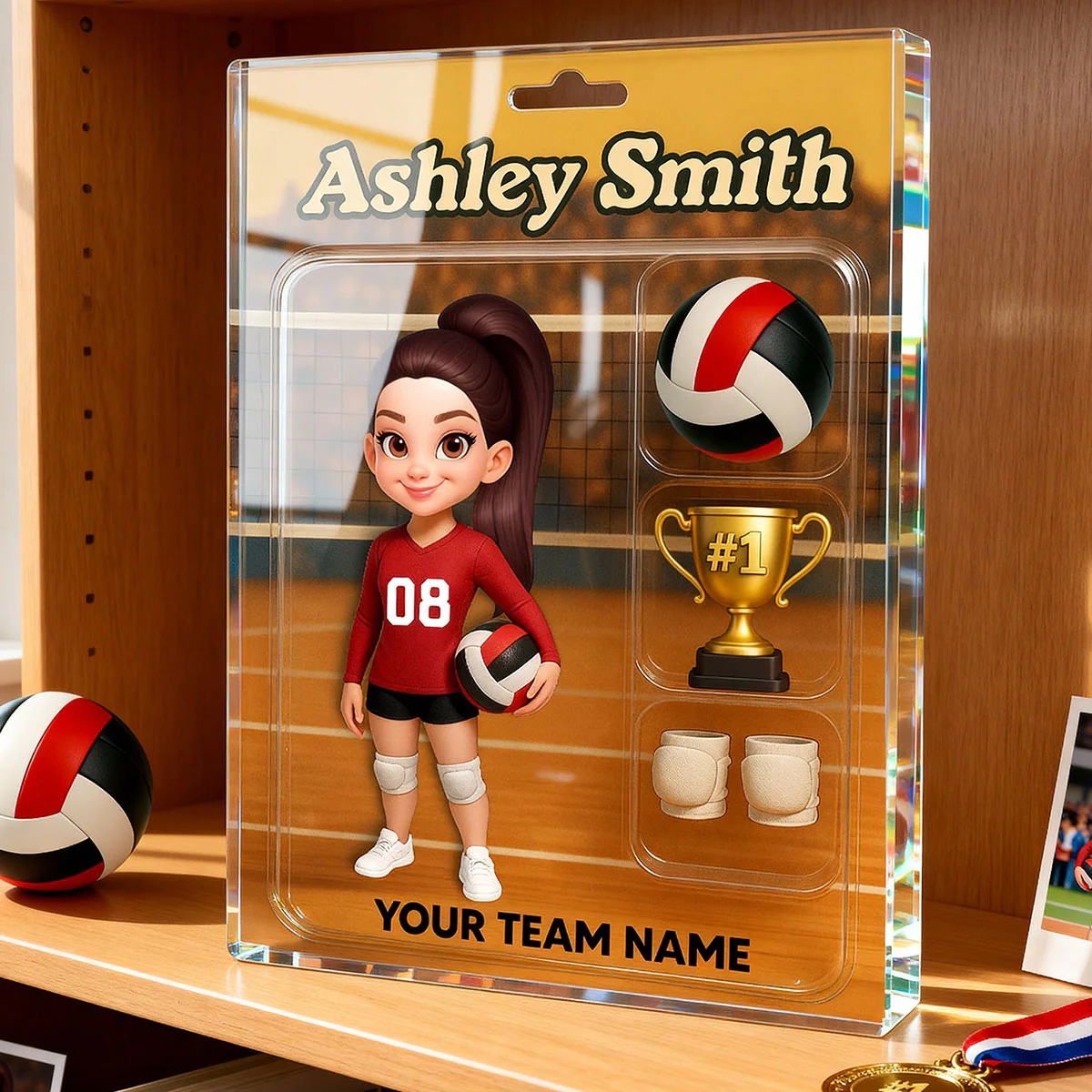 3D Effect Volleyball Player Custom Figure Style - Personalized Acrylic Block Plaque - Christmas Gift For Volleyball Players - Image 4