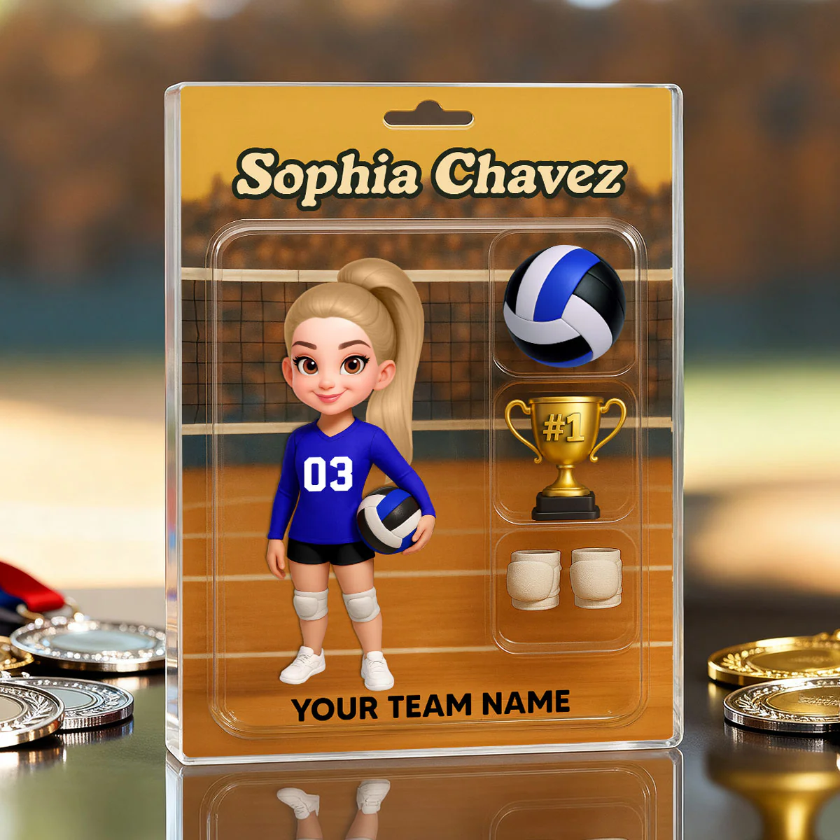 3D Effect Volleyball Player Custom Figure Style - Personalized Acrylic Block Plaque - Christmas Gift For Volleyball Players - Image 5