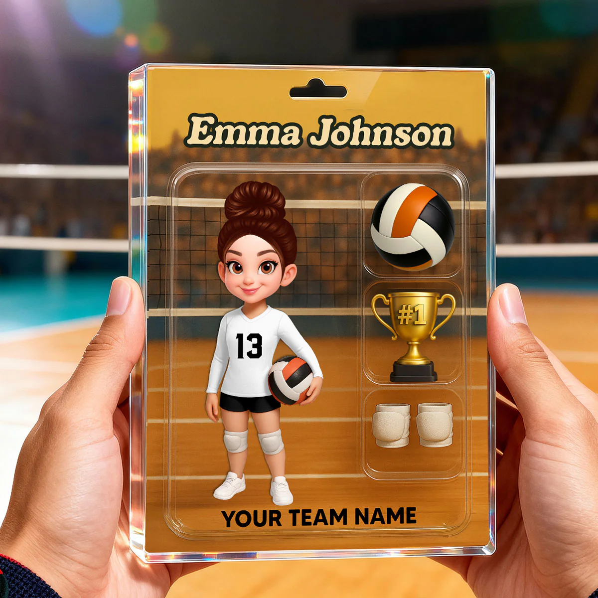 3D Effect Volleyball Player Custom Figure Style - Personalized Acrylic Block Plaque - Christmas Gift For Volleyball Players - Image 6