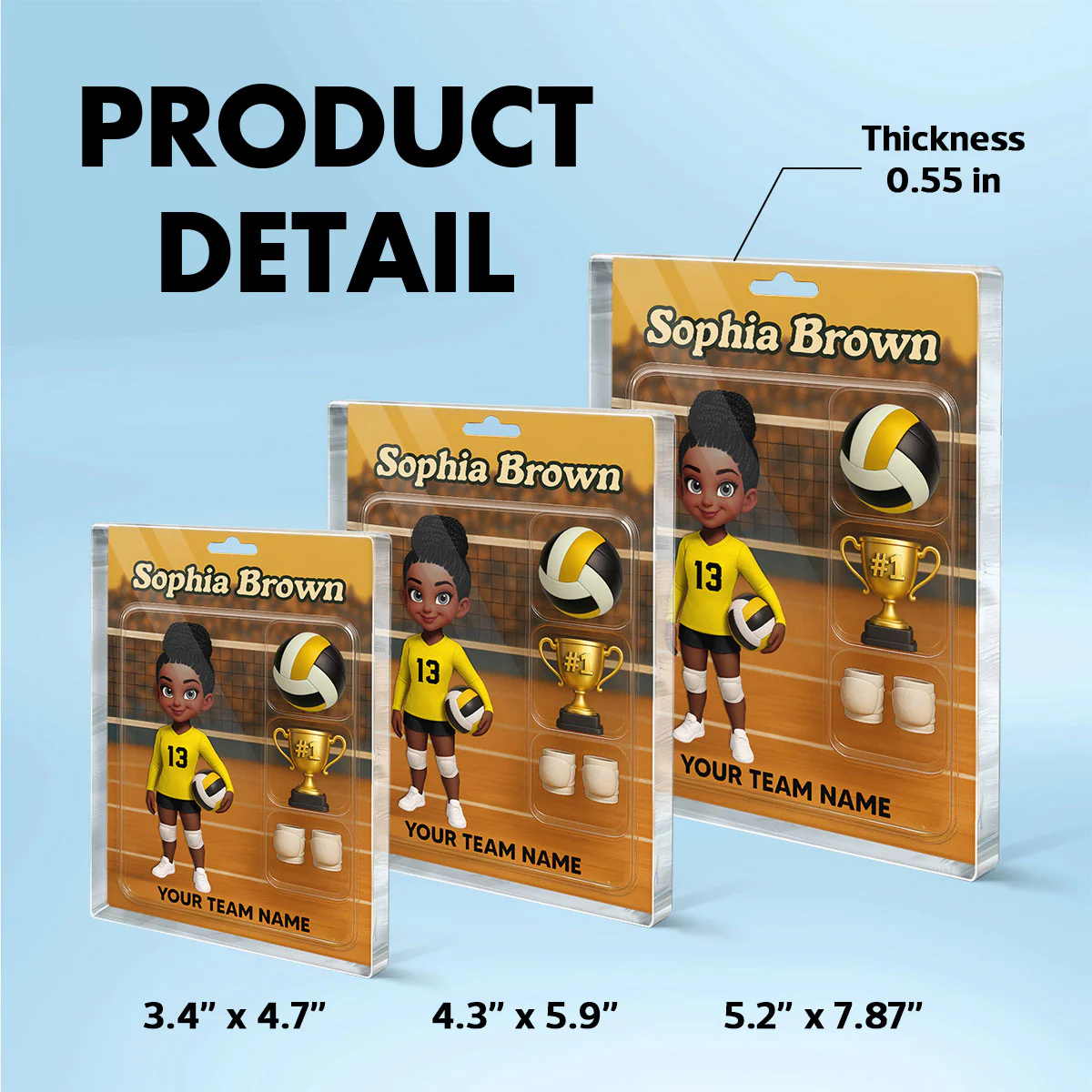 3D Effect Volleyball Player Custom Figure Style - Personalized Acrylic Block Plaque - Christmas Gift For Volleyball Players - Image 8