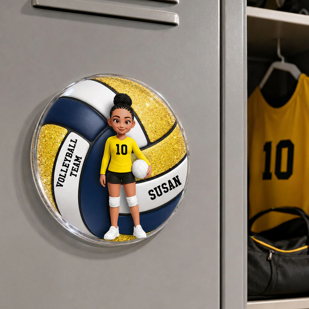 Volleyball Boy & Girl - Personalized Acrylic Locker Magnet - Back To School Gift For Daughters, Sons, Grandkids, Teenagers - Image 3