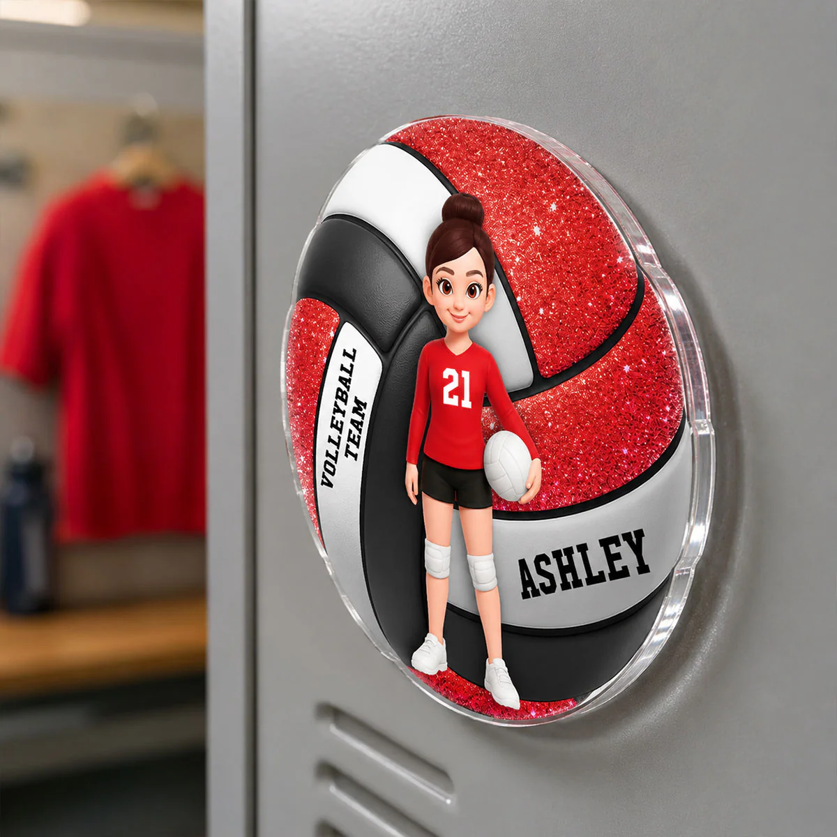 Volleyball Boy & Girl - Personalized Acrylic Locker Magnet - Back To School Gift For Daughters, Sons, Grandkids, Teenagers - Image 5