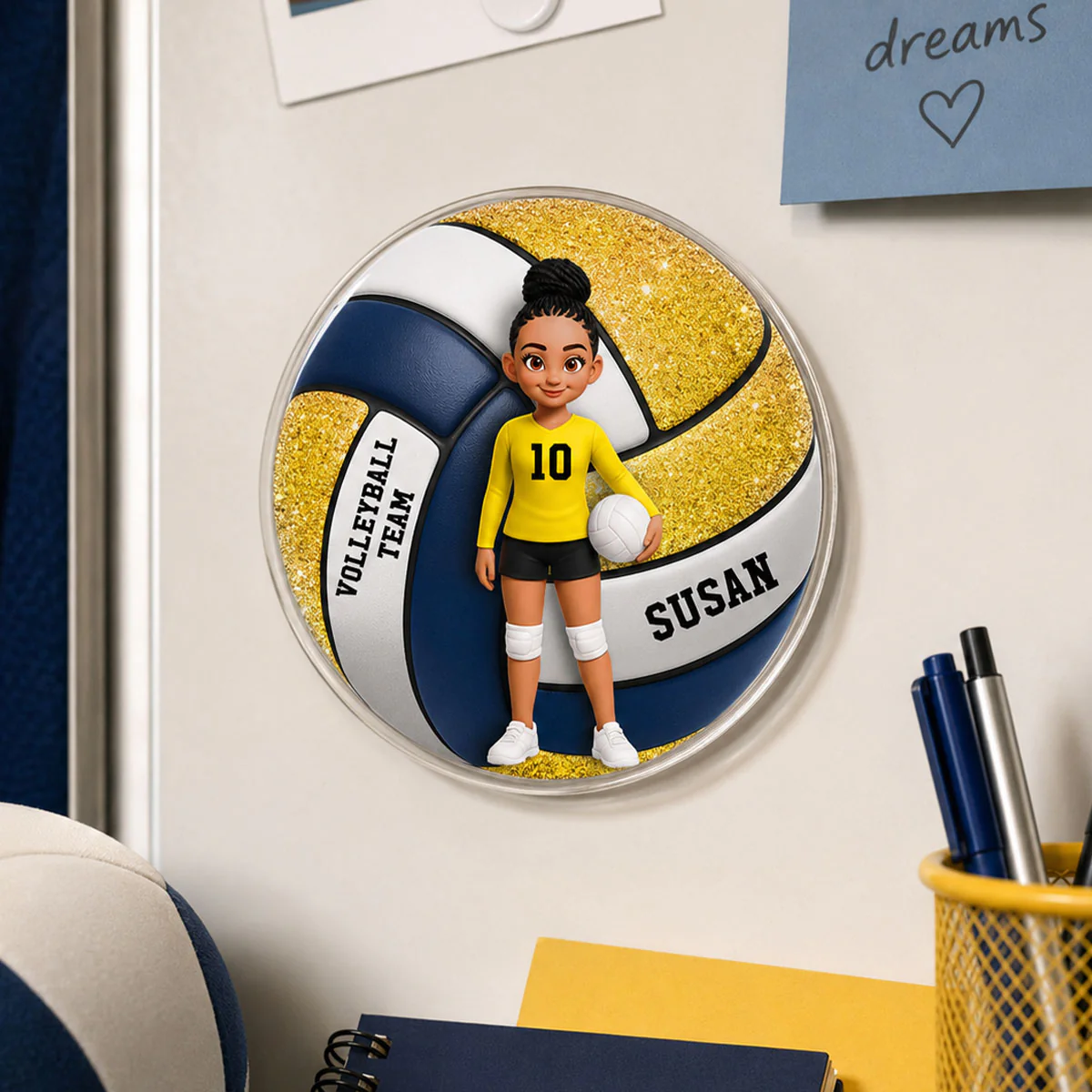 Volleyball Boy & Girl - Personalized Acrylic Locker Magnet - Back To School Gift For Daughters, Sons, Grandkids, Teenagers - Image 7