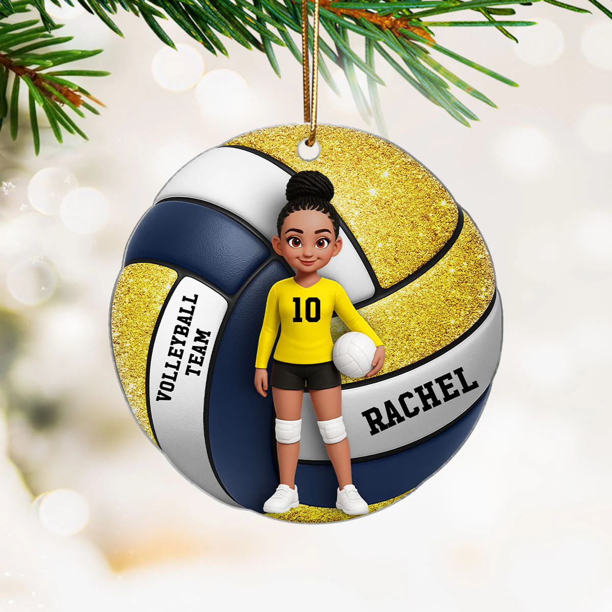 Volleyball Boy & Girl 3D Effect - Personalized Acrylic Ornament - Image 2