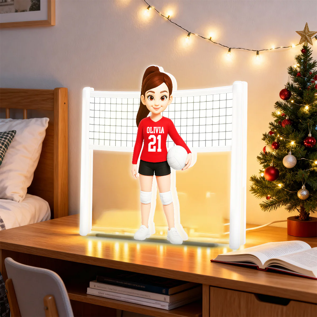 Volleyball Girl 3D Effect - Personalized Light Box - Christmas Gift For Teen Girls - Image 3