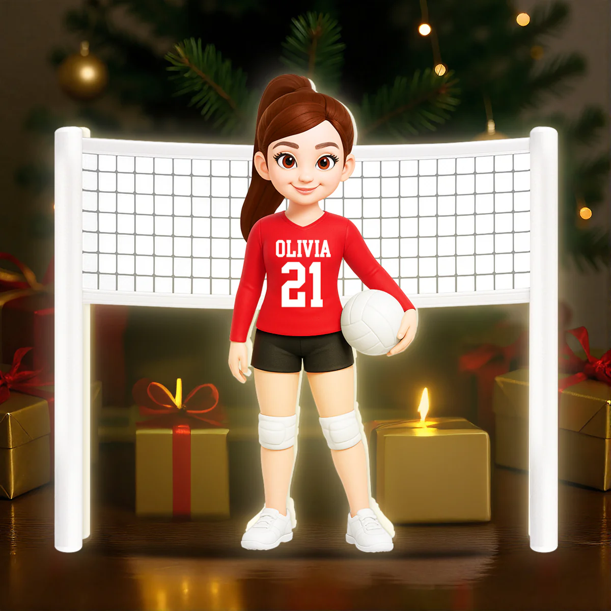 Volleyball Girl 3D Effect - Personalized Light Box - Christmas Gift For Teen Girls - Image 4