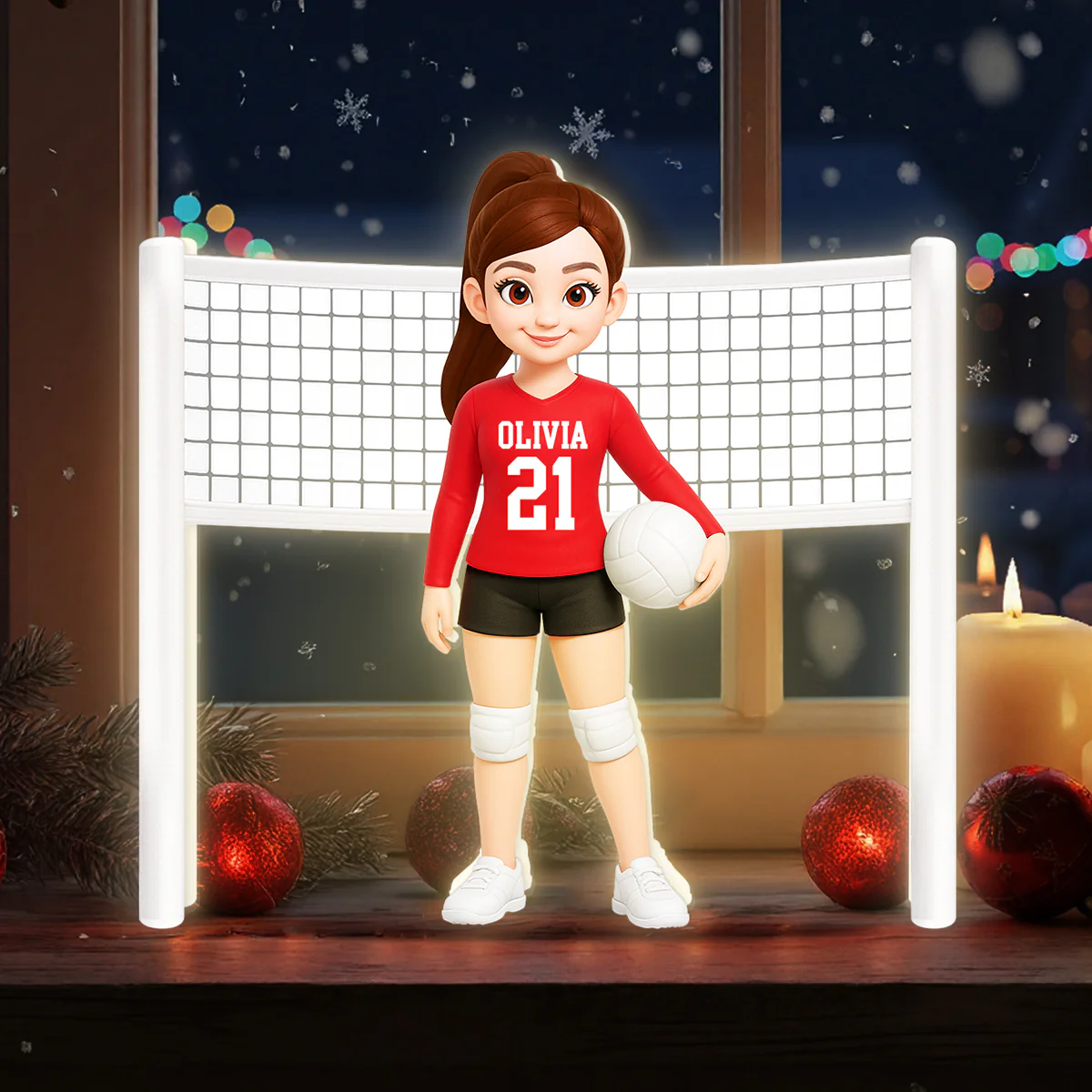 Volleyball Girl 3D Effect - Personalized Light Box - Christmas Gift For Teen Girls - Image 5