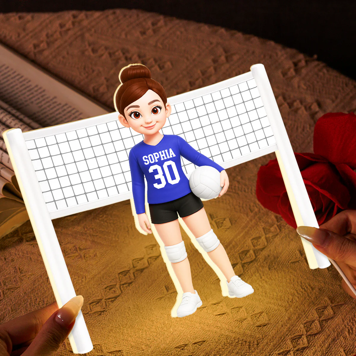 Volleyball Girl 3D Effect - Personalized Light Box - Christmas Gift For Teen Girls - Image 7