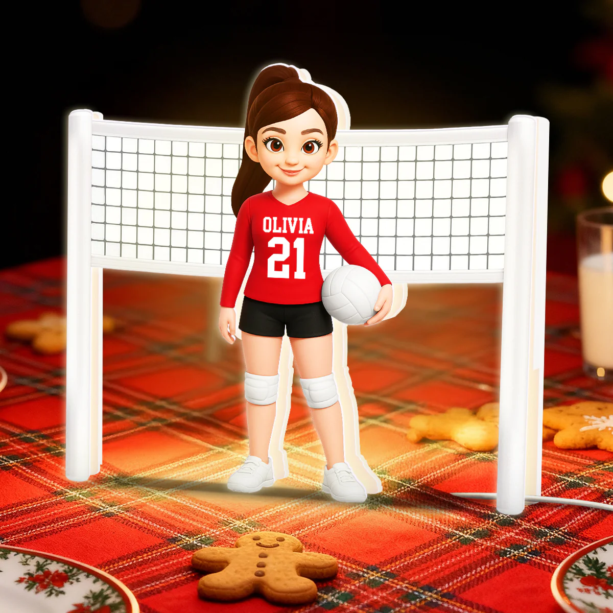 Volleyball Girl 3D Effect - Personalized Light Box - Christmas Gift For Teen Girls - Image 8