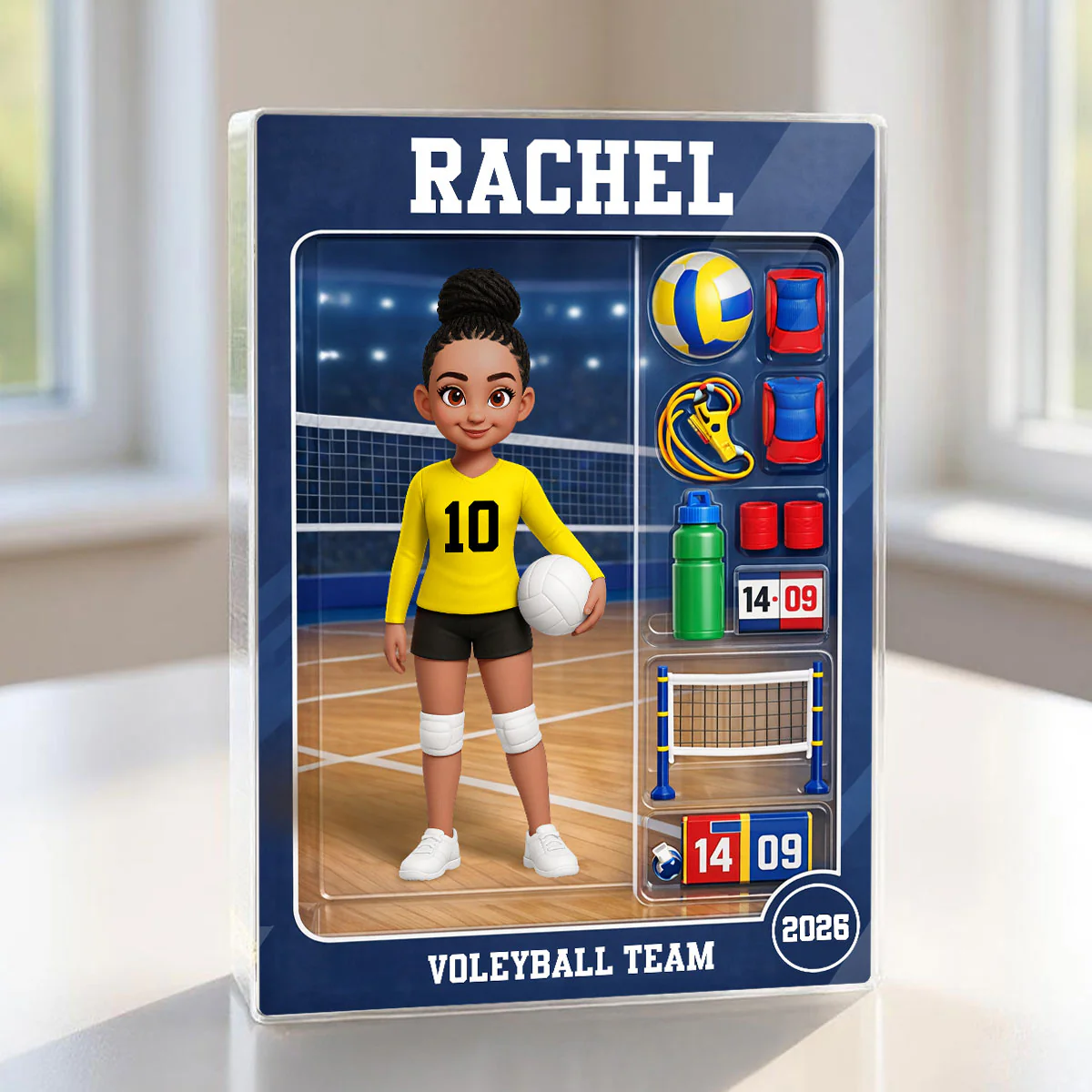 Volleyball Girl Action Figure - Personalized Acrylic Block Plaque - Unique Gift For Daughter, Granddaughter - Image 6