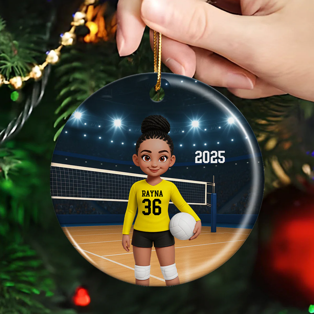 Volleyball Girl On Court - Personalized Ceramic Ornament - Christmas Gift For Teen Girl, Daughter, Granddaughter - Image 4
