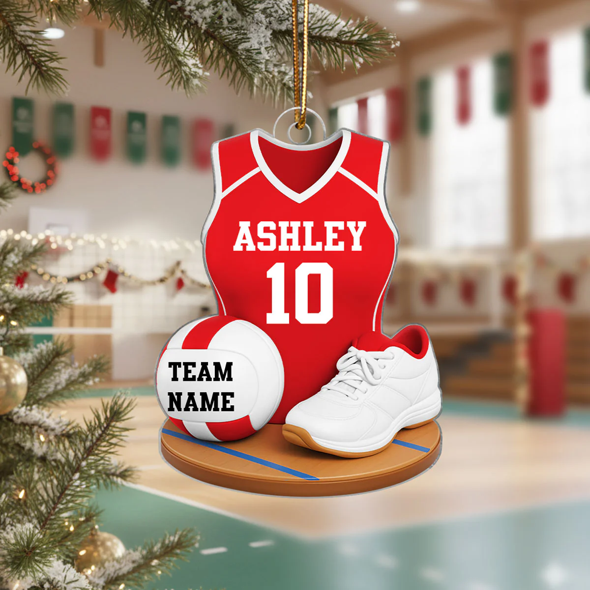 Volleyball Kit 3D Effect - Personalized Acrylic Ornament - Christmas Gift For Daughters, Grandkids - Image 2