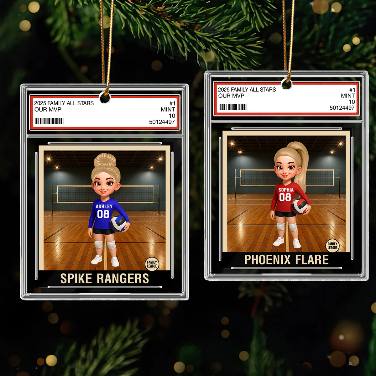 Volleyball Player All Star Trading Card Style - Personalized Acrylic Ornament - Christmas Gift For Daughter, Granddaughter - Image 3