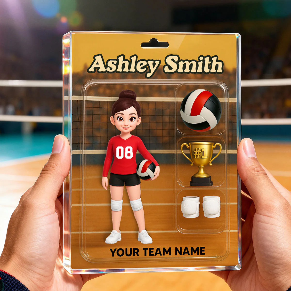 3D Effect Volleyball Player Custom Figure Style - Personalized Acrylic Block Plaque - Unique Christmas Gift For Volleyball Players, Granddaughter, Daughter - Image 4