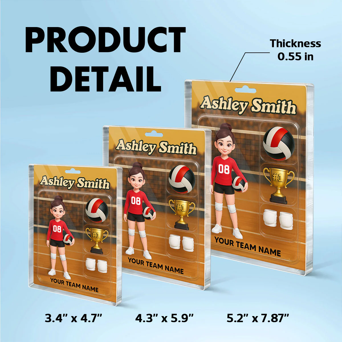 3D Effect Volleyball Player Custom Figure Style - Personalized Acrylic Block Plaque - Unique Christmas Gift For Volleyball Players, Granddaughter, Daughter - Image 9