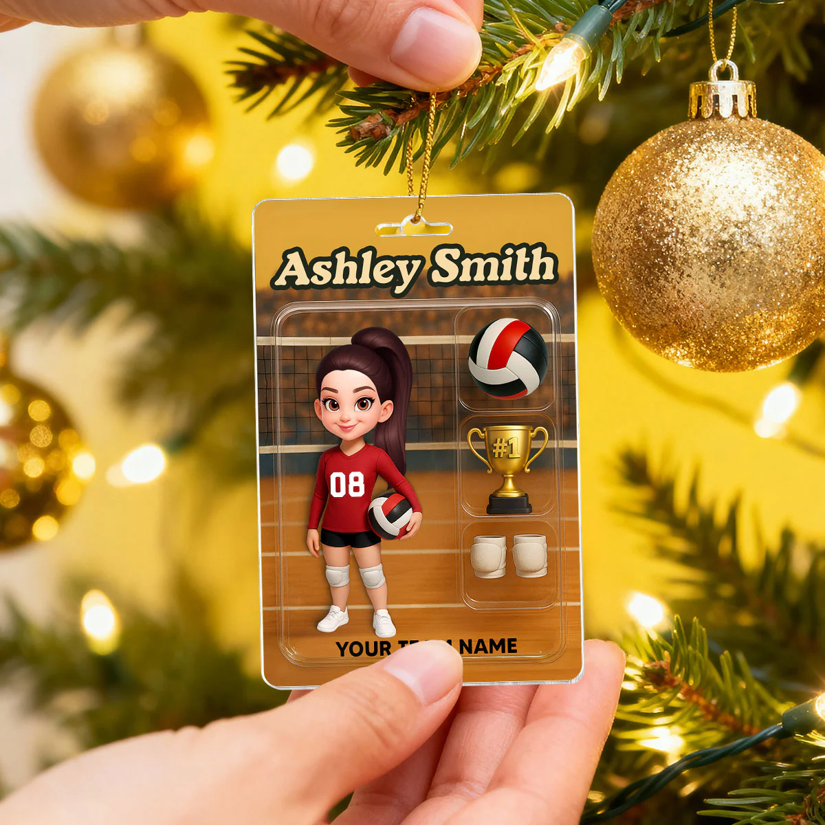 3D Effect Volleyball Player Custom Figure - Personalized Acrylic Ornament - Christmas Gift For Volleyball Players - Image 2