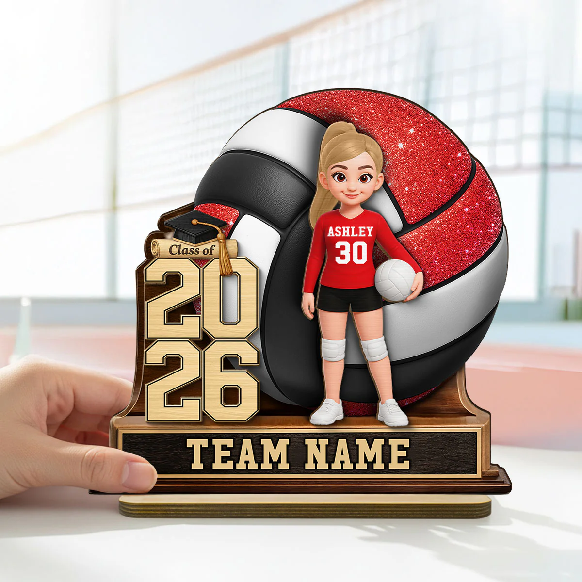 Volleyball Senior Keepsake 2D Flat - Personalized 2-Layered Wooden Plaque - Graduation Gift For Daughter, Graduates, Class of 2026 - Image 2