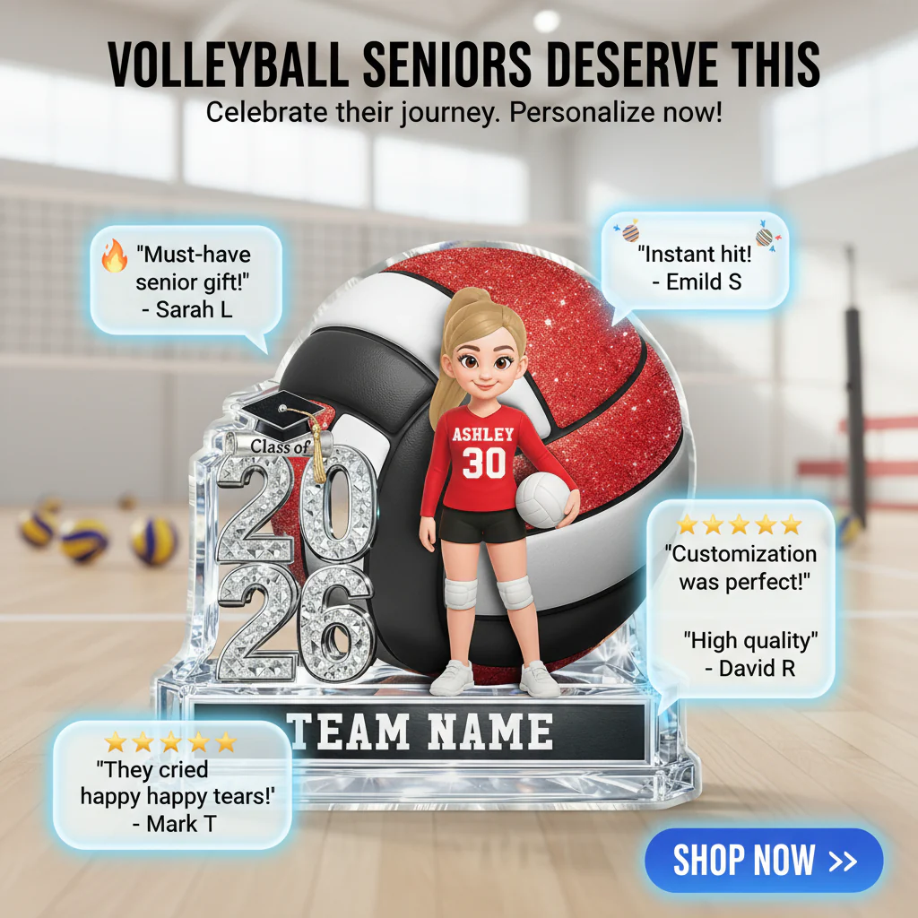 Volleyball Senior Keepsake 2D Flat - Personalized Acrylic Block Plaque - Graduation Gift For Daughter, Son Graduates, Class of 2026 - Image 11