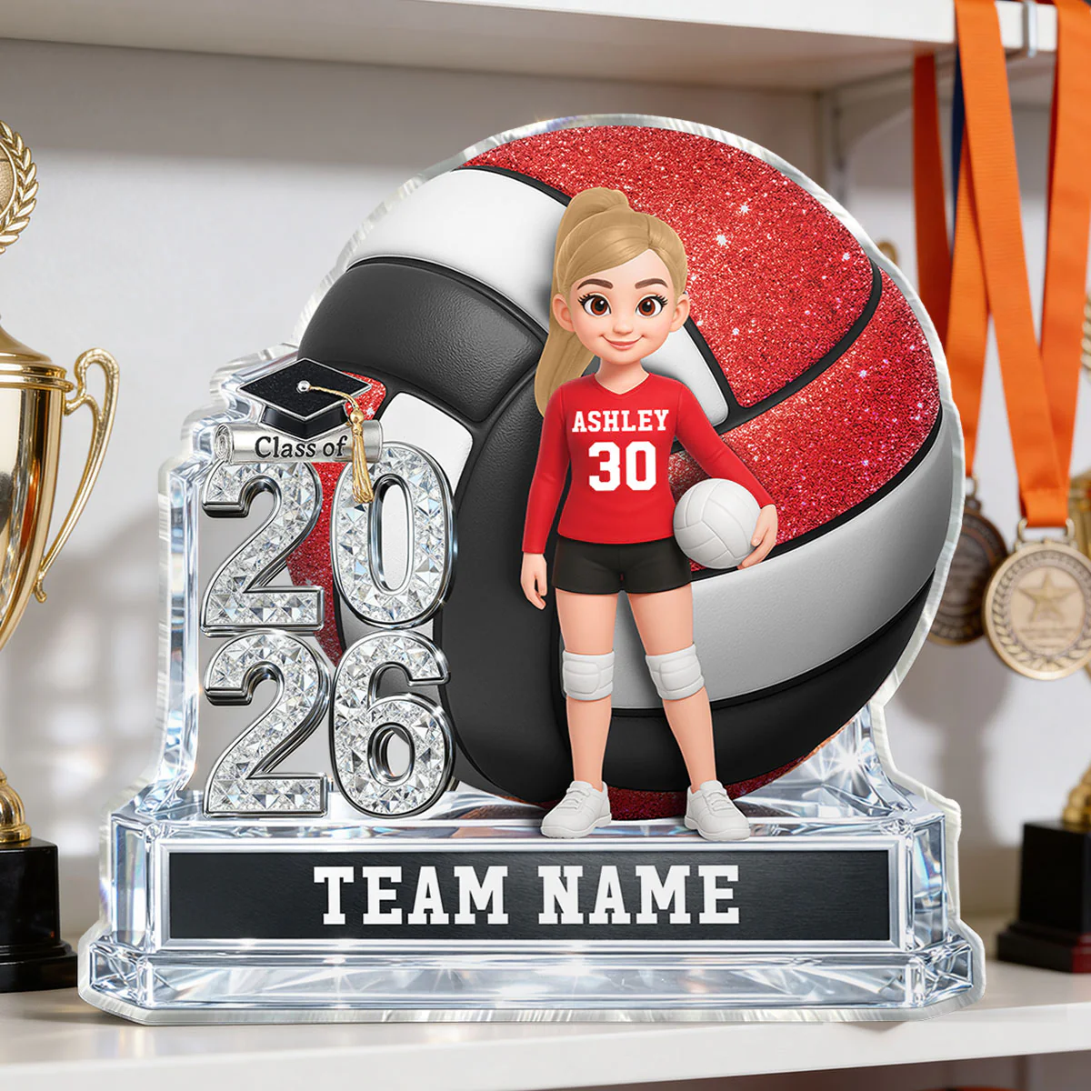Volleyball Senior Keepsake 2D Flat - Personalized Acrylic Block Plaque - Graduation Gift For Daughter, Son Graduates, Class of 2026 - Image 5