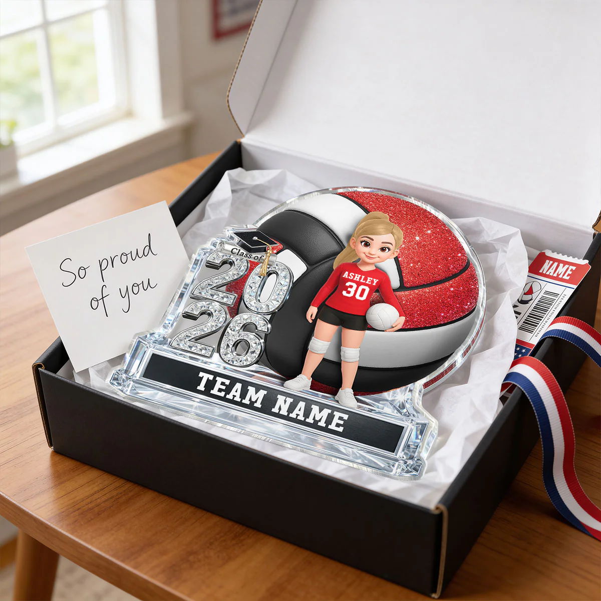 Volleyball Senior Keepsake 2D Flat - Personalized Acrylic Block Plaque - Graduation Gift For Daughter, Son Graduates, Class of 2026 - Image 8