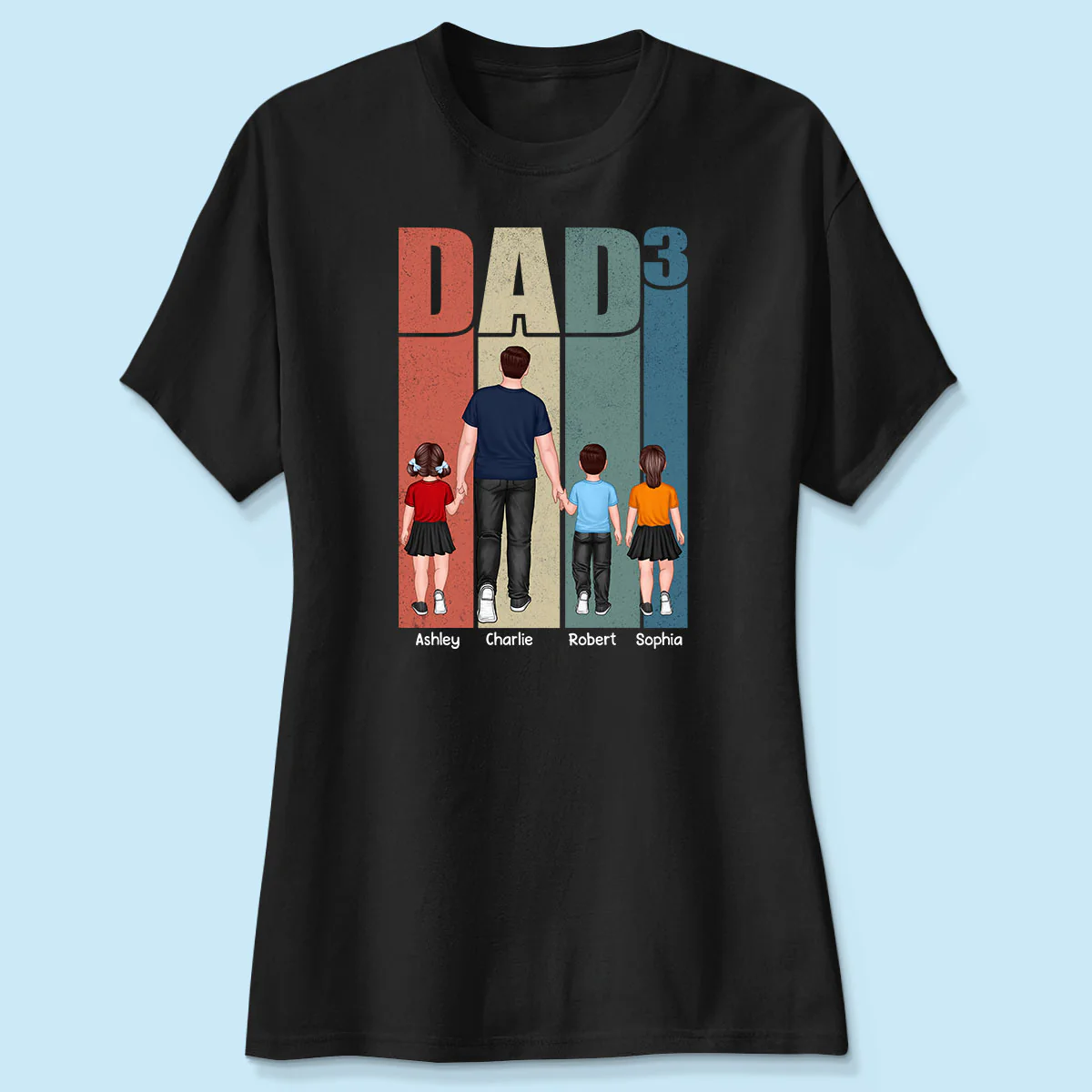 Walking Dad Retro Letters Frame Personalized Shirt - Image 4