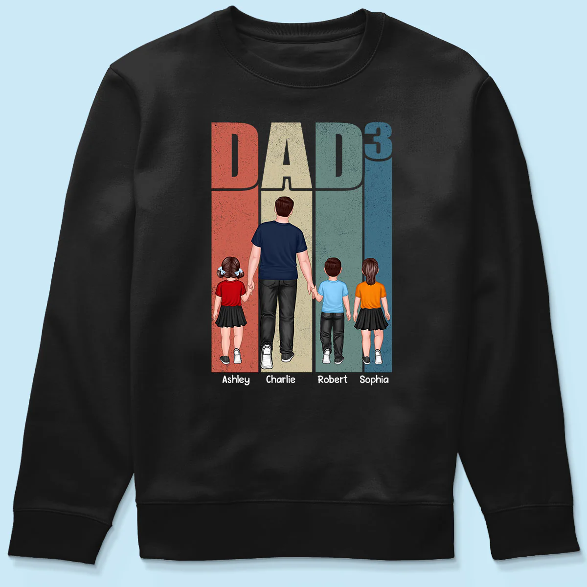 Walking Dad Retro Letters Frame Personalized Shirt - Image 6