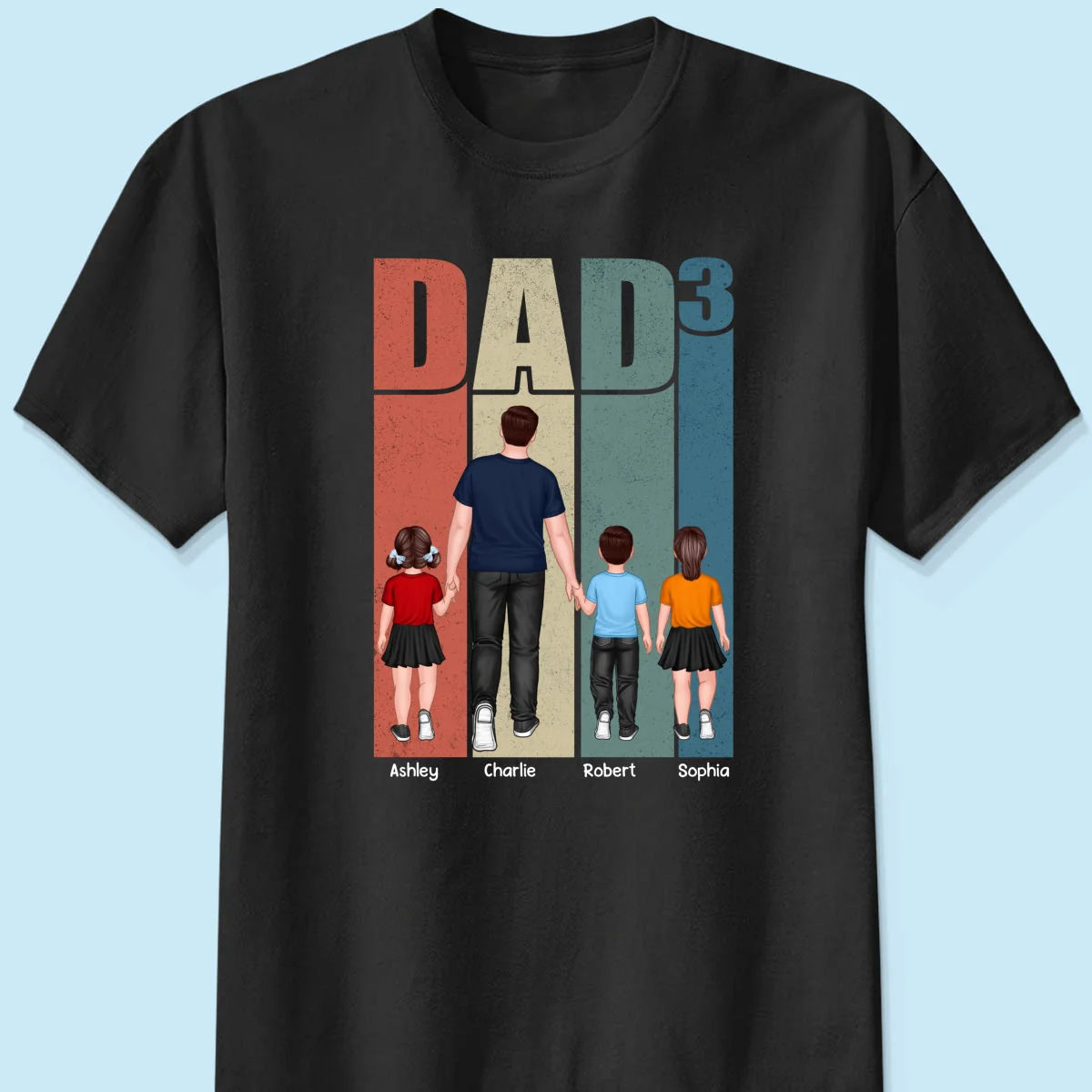 Walking Dad Retro Letters Frame Personalized Shirt - Image 7