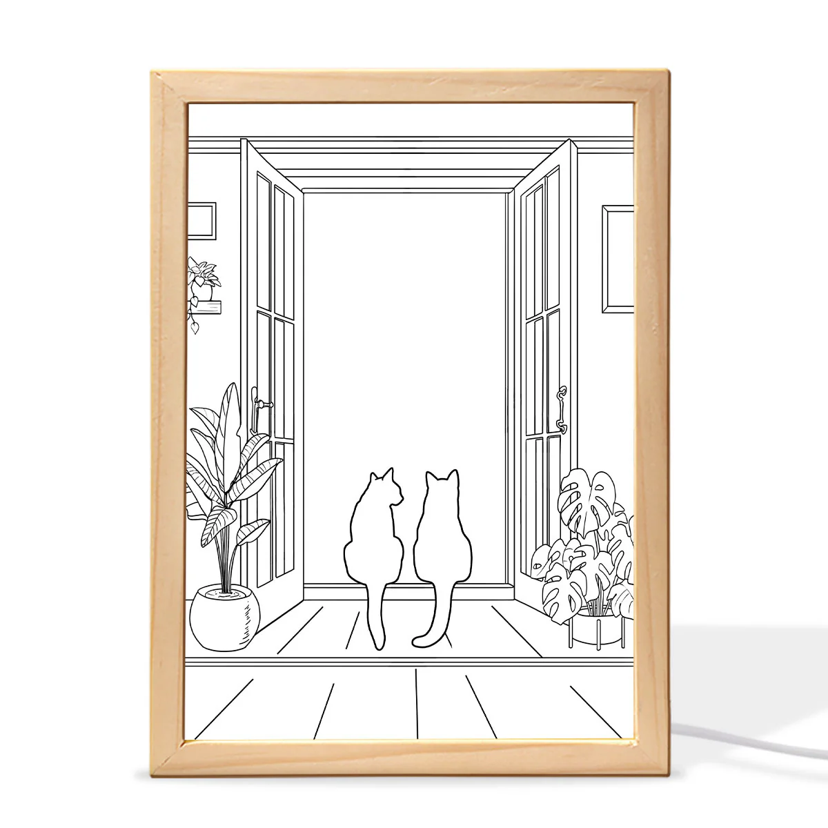 Wall Art Frame Light, The Collision of Light and Art, Personalized Luminous Frame Light Box, LED Night Light, Gift For Cat Lovers - Image 2