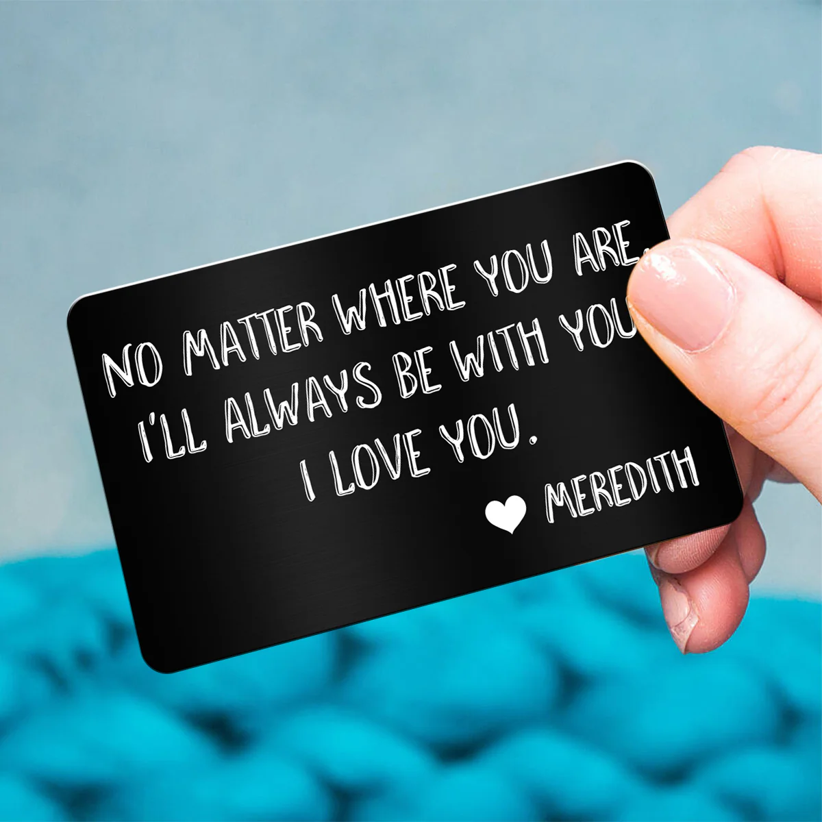 Wallet Insert Keepsake Custom Photo & Message Personalized Metal Wallet Card - Image 4