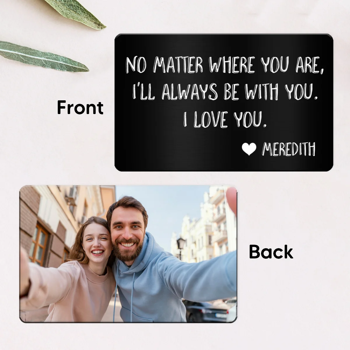 Wallet Insert Keepsake Custom Photo & Message Personalized Metal Wallet Card - Image 6