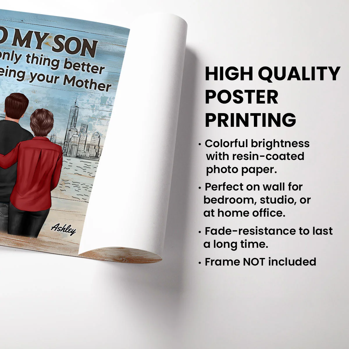Watching You Be A Dad From Mom Dad To Son Wooden Texture Personalized Poster, Gift For Son - Image 9
